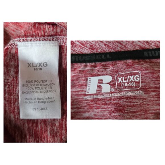 Russell Red Heather Arkansas Razorbacks V-Neck Womens Tee XL (16-18) Sporty - Picture 4 of 5